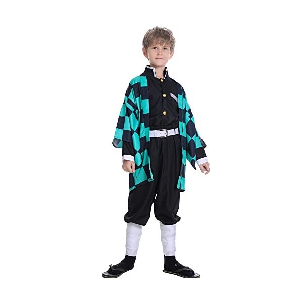 Antbutler Costume de cosplay Tanjirou - Costume de cosplay Demon Slayer - Carnaval et Halloween - Pour homme et garçon