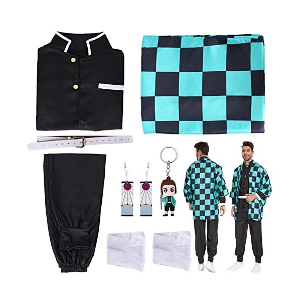 Hereneer Cosplay Kimono Costume, 9 PCS Deguisement Anime Kimono Outfit Fille Costume pour Halloween Carnaval Anniversaire Cos