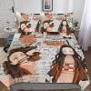 BRILLX Kamado Nezuko Bedding 3D Housse De Couette Imprimé Floral Parure De Lit en Microfibre Parure De Lit Doudou Couvertures