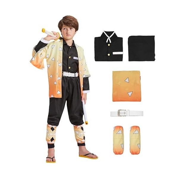 Cosplay Zenitsu Costume Deguisement Zenitsu Cosplay Zenitsu Déguisement Zenitsu Adulte et Enfant pour Christmas et Carnaval