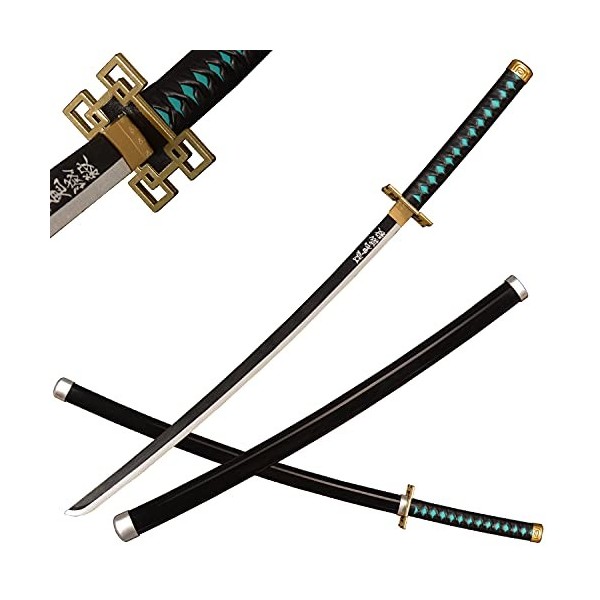ACTASITEMS Japanese Anime Cosplay Prop Demon Slayer Wooden Sword - 104cm, Katana -Agatsuma Zenitsu