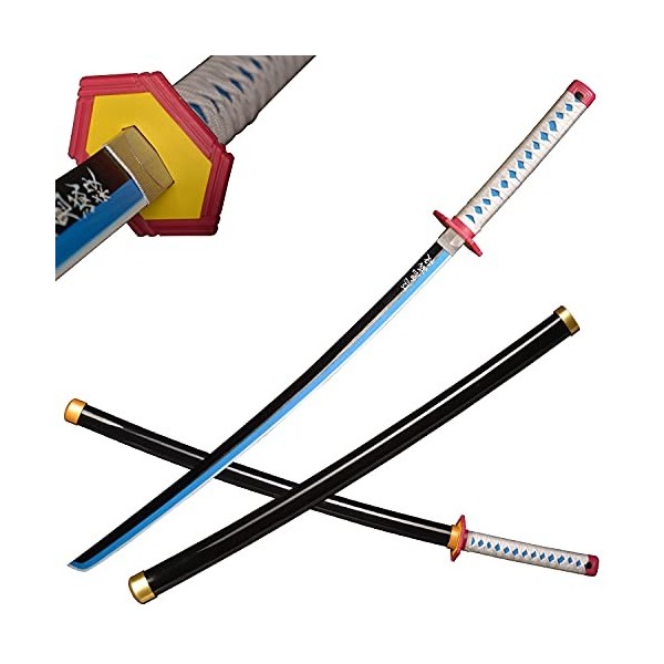 ACTASITEMS Japanese Anime Cosplay Prop Demon Slayer Wooden Sword - 104cm, Katana -Agatsuma Zenitsu