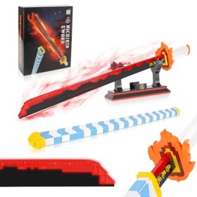QLT Épée Demon Slayer Cosplay Animes Rengoku Kyoujurou Katana - Briques de construction décoratives - Cadeau pour adultes et 
