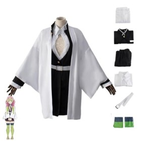 Bokerom Anime Demon Slayer Kanroji Mitsuri Cosplay Costumes Halloween Costumes Party Kimono Uniformes Ensemble Complet XS,Fu