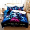 NICHIYOBI Demon Slayer Parure de lit 3 pièces avec housse de couette et taie doreiller, microfibre, impression numérique 3D 