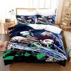 NICHIYOBI Demon Slayer Parure de lit 3 pièces avec housse de couette et taie doreiller, microfibre, impression numérique 3D 