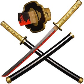ACTASITEMS Japanese Anime Cosplay Prop Demon Slayer Wooden Sword - 78cm, Katana -Hashibira Inosuke