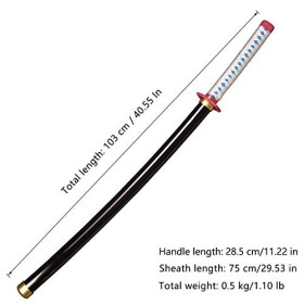 Sword Valley Anime Cosplay Épée en Bois, Épée Demon Slayer 104cm Épée en Bois - Tomioka Giyuu