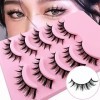 Faux cils Manga Lashes Look naturel Cat Eye Faux cils œil de chat Anime Faux cils 15mm Court Cosplay Lashes Faux Mink Spiky W