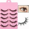 Faux cils Manga Lashes Look naturel Cat Eye Faux cils œil de chat Anime Faux cils 15mm Court Cosplay Lashes Faux Mink Spiky W