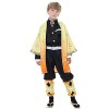 Churgold Agatsuma Zenitsu Cosplay Costume Deguisement Zenitsu Anime Slayer Kimono Outfit Halloween Cosplay Outfits For Kids a