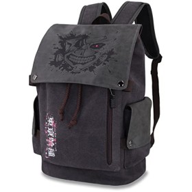 Roffatide Anime Demon Slayer Kamado Nezuko Sac À Dos pour Ordinateur Portable Toile Sac À Dos Rabat Imprimé Cartable Collège 