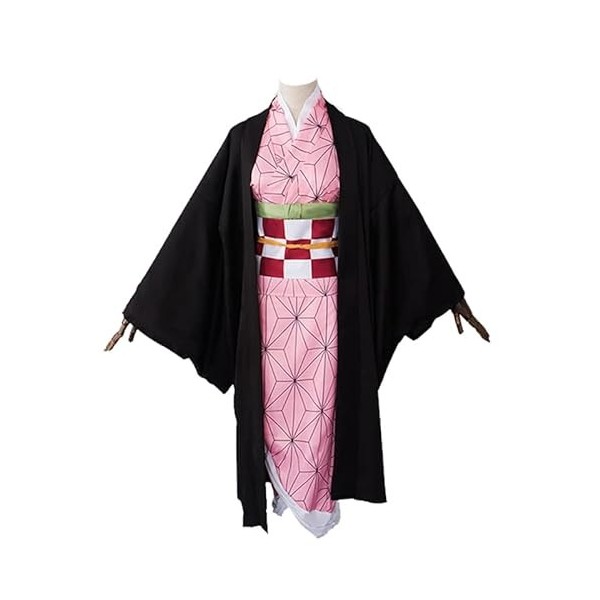 ACTASITEMS Anime Cosplay Kimono Costume,Demon Slayer-Kamado Tanjirou Adulte Taille XXL
