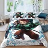 Housse de Couette 140x200 - Demon Slayer Parure de Lit 1 Personne en Microfibre avec Fermeture Éclair, Parure Housse Coutte z
