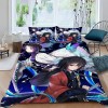 Demon Slayer Manga Housse de Couette 140x200 cm Parure de Lit Adulte 1 Personne avec Fermeture Éclair Sets de Housse Couette 