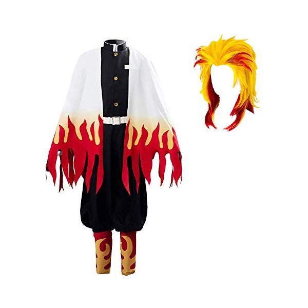 CHYOOO Demons Hunters Costume Cosplay, Rengoku Kyoujourou Cosplay Coanime Demon Slayer, danime costume, femme Kimono Hallowe