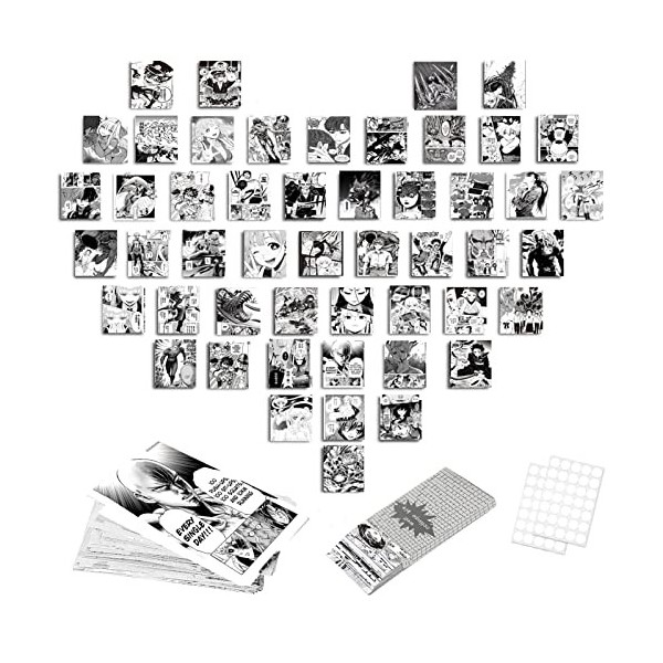 Dingfeiyu 60 Pcs Wall Collage Kit, Anime Aesthetic Photo Collage,Anime Poster Manga Collage Kit pour Décoration de Chambre, D