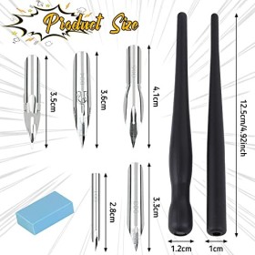NOCHME Kit de 2 Stylos à Plume, Porte-stylos Manga Pointes Calligraphie, Gomme - Pour Artistes, Débutants, Lettrage, Croquis,