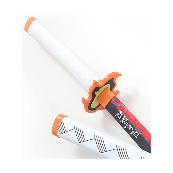 Katana en bois Demon Slayer Nichirin de Kyojuro Rengoku replique Cosplay Epee de samourai Anime Sabre en Bois