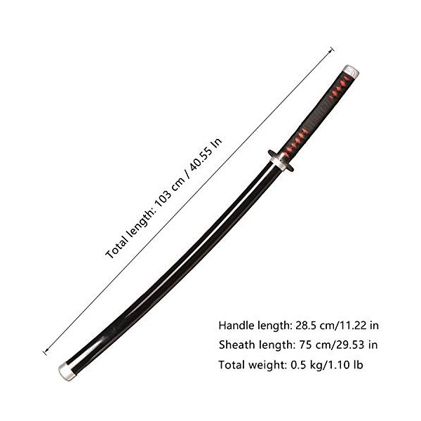 Sword Valley Anime Cosplay Épée en Bois, Épée Demon Slayer 104cm Épée en Bois - Kamado Tanjirou