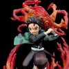 REOZIGN Figurine Tanjiro Kamado, Demon Slayer Figurines Tanjiro 22 cm / 8,7 Pouces Compétence de Respiration de feu Shinjuro 