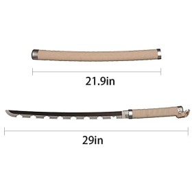 ACTASITEMS Japanese Anime Cosplay Prop Demon Slayer Wooden Sword - 78cm, Katana -Hashibira Inosuke