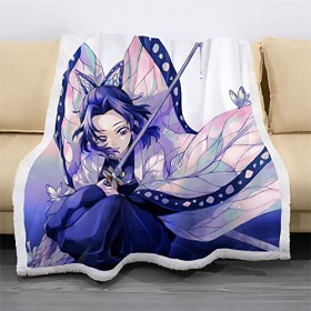 MAMON Demon Slayer Polaire Plaid, Anime Couvertures de Chambre, Chaud Épais Couverture, Plaid Polaire pour Enfants et Adultes