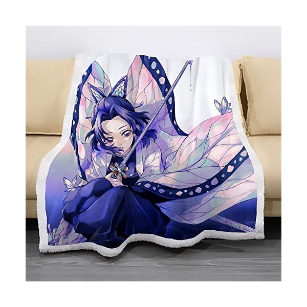 MAMON Demon Slayer Polaire Plaid, Anime Couvertures de Chambre, Chaud Épais Couverture, Plaid Polaire pour Enfants et Adultes