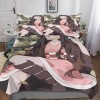 INTCHE Nezuko Kamado 3D Housse De Couette avec Taies doreiller Housse De Parure De Lit Demon Slayer Housses De Couettes Resp