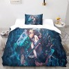PSVOD Demon Slayer Ensemble De Iterie 3D Hypoallergénique en Fibres Ultra-Fines pour Lit.Housse De Anime Couette Taie doreil