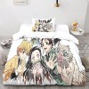 PSVOD Demon Slayer Ensemble De Iterie 3D Hypoallergénique en Fibres Ultra-Fines pour Lit.Housse De Anime Couette Taie doreil