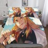 PSVOD Demon Slayer Ensemble De Iterie 3D Hypoallergénique en Fibres Ultra-Fines pour Lit.Housse De Anime Couette Taie doreil