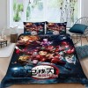 FAIRZ Housse de Couette 220x240 - Demon Slayer imprimée 3D Housse de Couette 220x240 cm et 2 taies doreiller 50x75 cm, Micro