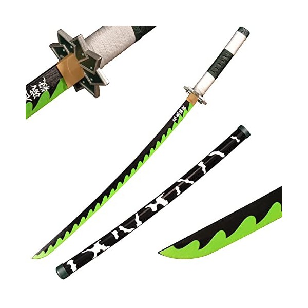 Sword Valley Anime Cosplay Épée en Bois, Épée Demon Slayer 104cm Épée en Bois - Shinazugawa Sanemi