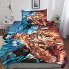 BSlocator Demon Slayer Housse De Couette 3 Pièces Tueur de démons Parure De Lit Microfibre Housse De Couette avec Fermeture É