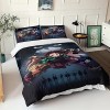 BSlocator Demon Slayer Housse De Couette 3 Pièces Tueur de démons Parure De Lit Microfibre Housse De Couette avec Fermeture É