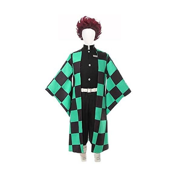 ACTASITEMS Anime Cosplay Kimono Costume,Demon Slayer-Kamado Tanjirou Adulte Taille XXL