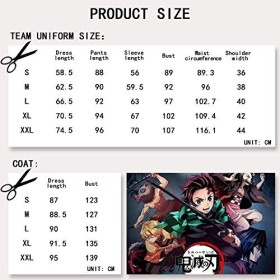 ACTASITEMS Anime Cosplay Kimono Costume,Demon Slayer-Kamado Tanjirou Adulte Taille XXL