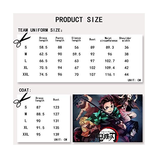 ACTASITEMS Anime Cosplay Kimono Costume,Demon Slayer-Kamado Tanjirou Adulte Taille XXL