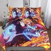 Demon Slayer Housse De Couette, Parure De Lit en Imprimé Couette Sets en Microfibre Anime Housse De Couettes Taie doreiller 