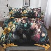 Demon Slayer Housse De Couette, Parure De Lit en Imprimé Couette Sets en Microfibre Anime Housse De Couettes Taie doreiller 