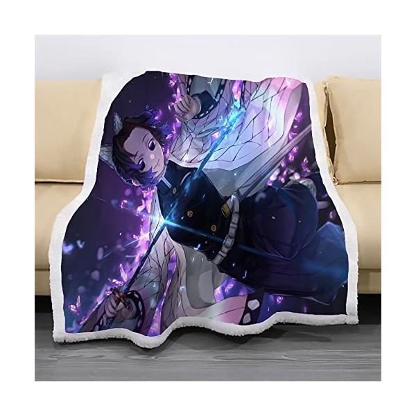 MAMON Demon Slayer Polaire Plaid, Anime Couvertures de Chambre, Chaud Épais Couverture, Plaid Polaire pour Enfants et Adultes