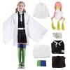 Heionia Enfant Mitsuri Kanroji Cosplay Costume Mitsuri Déguisement Completo mit Perruque Mitsuri Kimono Wig Cosplay Anime Vêt