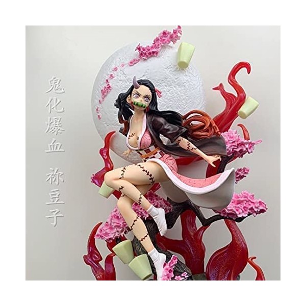 ENFILY Figurines Anime Demon Slayer Moon Scene Version Demon Slayer Figurine daction en forme de démon GK Kamado Nezuko Gran