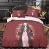YIBIN Ensembles De Literie 3D Kamado Nezuko Ensemble De Housse De Couette Demon Slayer Housse De Couette 100% Polyester Houss