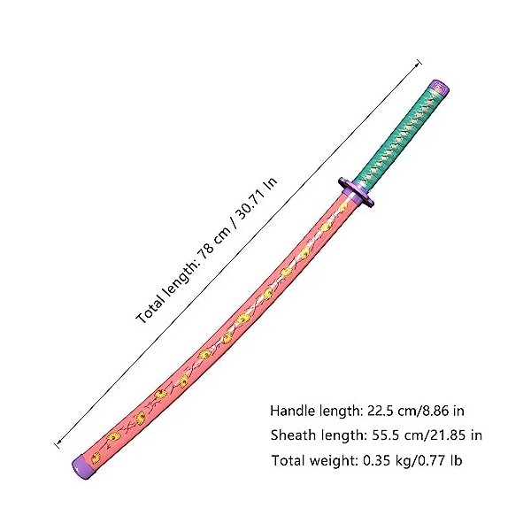 Skyward Blade Épée dAnime Cosplay en Bois, Kokushibou Samurai Épée, Fan dAnime, The Special Couteau Blanc Couteau Katana