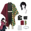 Rcrllya Anime Démon Slayer Kimetsu Pas Yaiba Tomioka Giyuu Cosplay Costume Accessoires Costume Uniformes Costumes Perruque Ad
