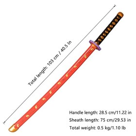 Skyward Blade Épée dAnime Cosplay en Bois, Kokushibou Samurai Épée, Fan dAnime, The Special Couteau Blanc Couteau Katana