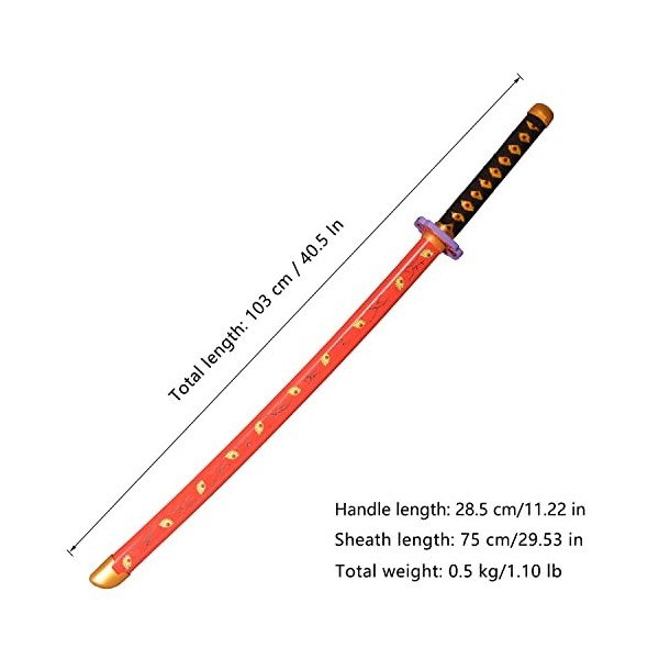 Skyward Blade Épée dAnime Cosplay en Bois, Kokushibou Samurai Épée, Fan dAnime, The Special Couteau Blanc Couteau Katana