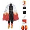 Rcrllya Anime Demon Slayer Rengoku Kyoujurou Outfit Cosplay Costume Accessories Suit Uniforms Costumes Wig Adult Party Gift 